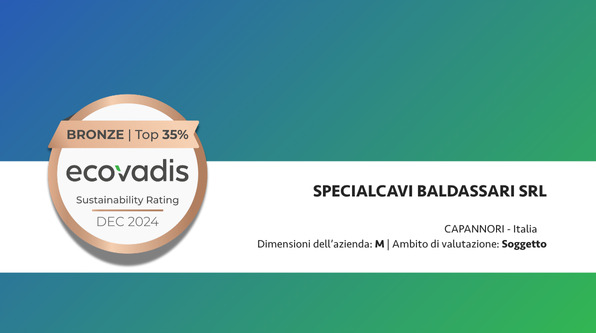 Bronze again: Ecovadis confirms Specialcavi's commitment to sustainability